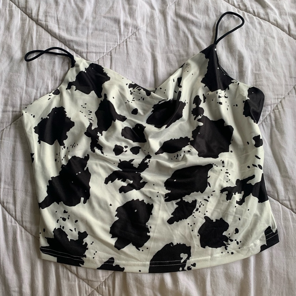 Cow print cami top, shein, size XL, new never worn